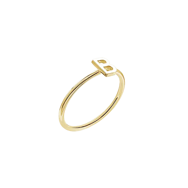 Amare Wear Initial Stackable Rings 24K Gold Plated