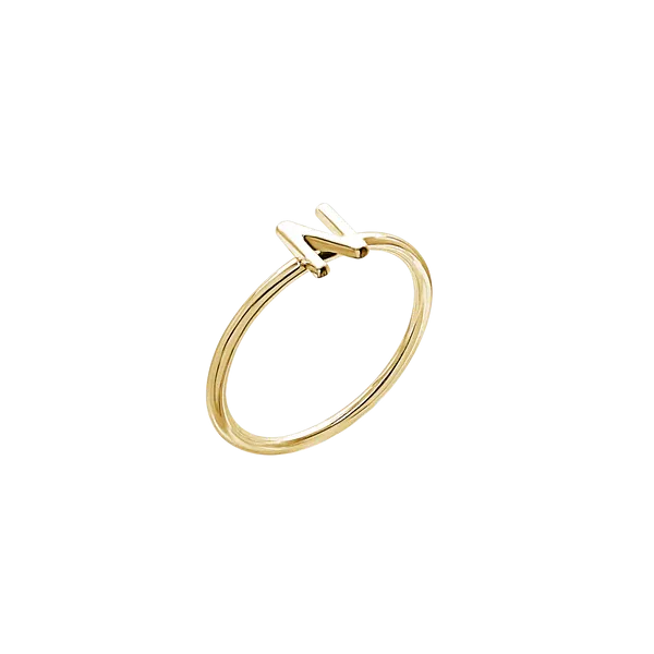 Amare Wear Initial Stackable Rings 24K Gold Plated