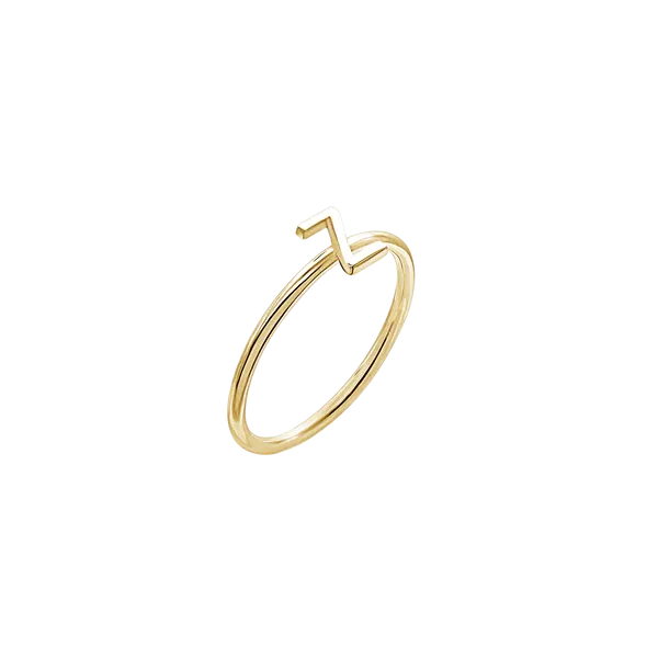 Amare Wear Initial Stackable Rings 24K Gold Plated