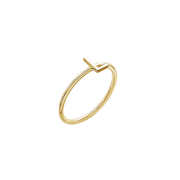 Amare Wear Initial Stackable Rings 24K Gold Plated