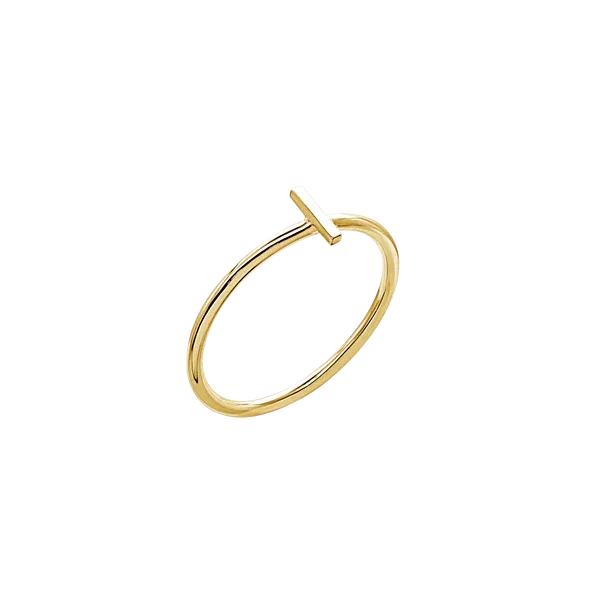 Amare Wear Initial Stackable Rings 24K Gold Plated