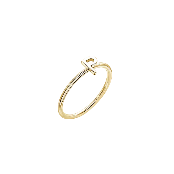 Amare Wear Initial Stackable Rings 24K Gold Plated