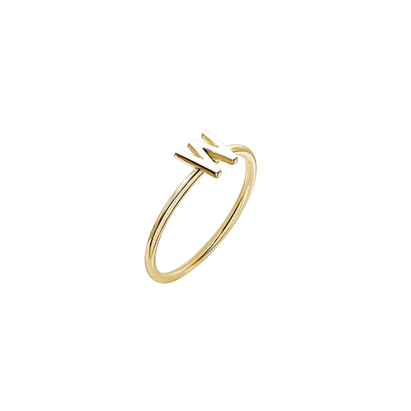 Amare Wear Initial Stackable Rings 24K Gold Plated