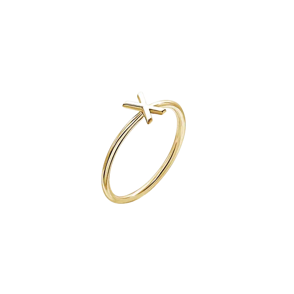 Amare Wear Initial Stackable Rings 24K Gold Plated