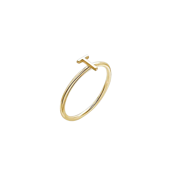 Amare Wear Initial Stackable Rings 24K Gold Plated