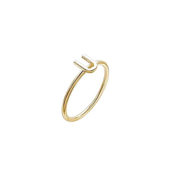 Amare Wear Initial Stackable Rings 24K Gold Plated