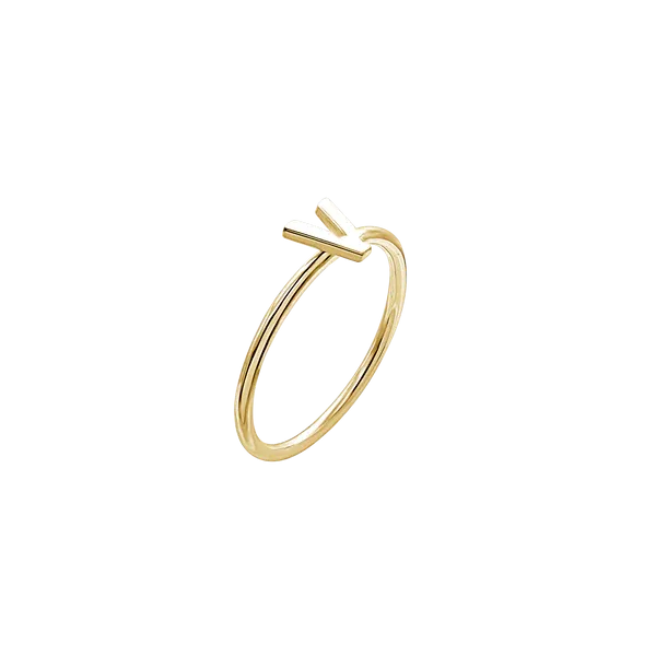 Amare Wear Initial Stackable Rings 24K Gold Plated
