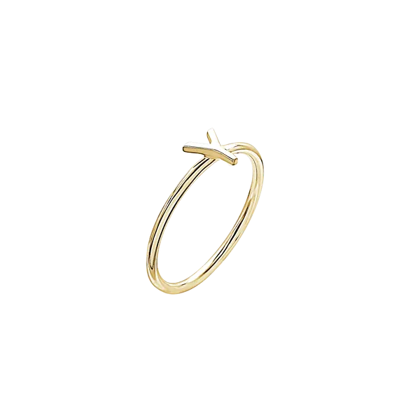 Amare Wear Initial Stackable Rings 24K Gold Plated