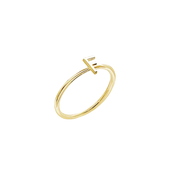 Amare Wear Initial Stackable Rings 24K Gold Plated