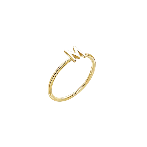 Amare Wear Initial Stackable Rings 24K Gold Plated