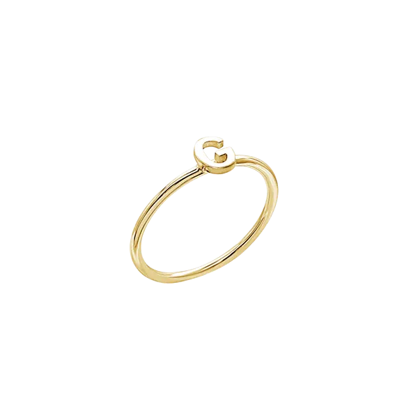 Amare Wear Initial Stackable Rings 24K Gold Plated