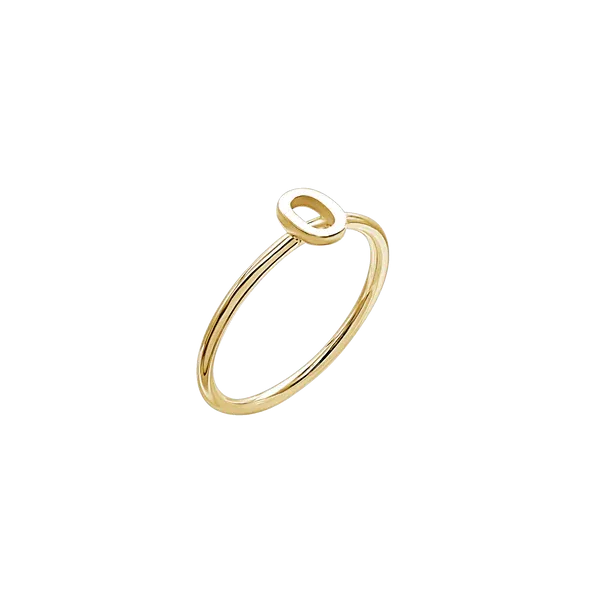 Amare Wear Initial Stackable Rings 24K Gold Plated