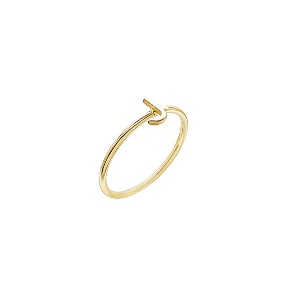 Amare Wear Initial Stackable Rings 24K Gold Plated