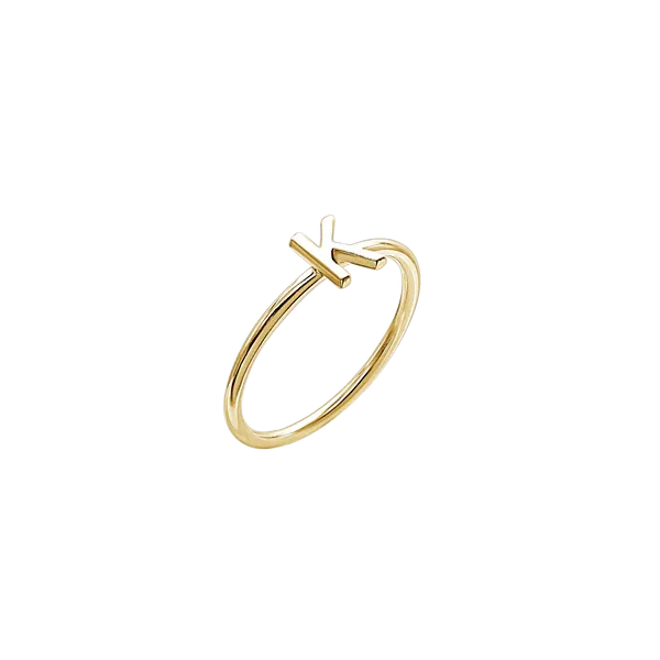 Amare Wear Initial Stackable Rings 24K Gold Plated