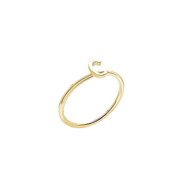 Amare Wear Initial Stackable Rings 24K Gold Plated