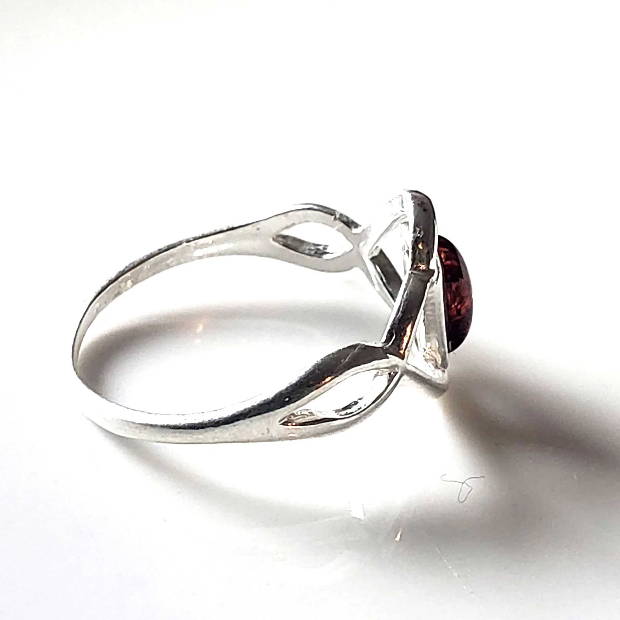 Amber Sterling Silver Celtic Ring