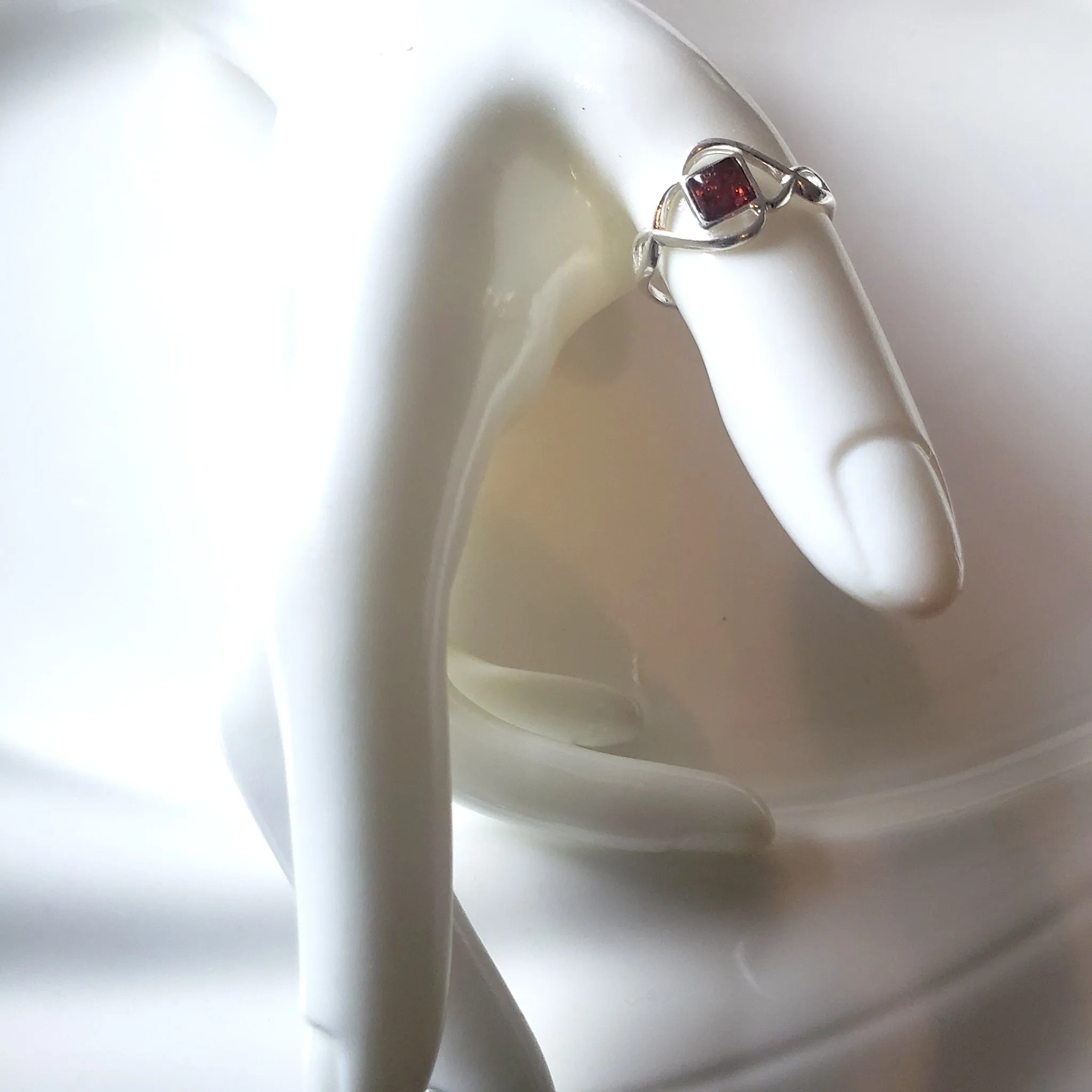 Amber Sterling Silver Celtic Ring
