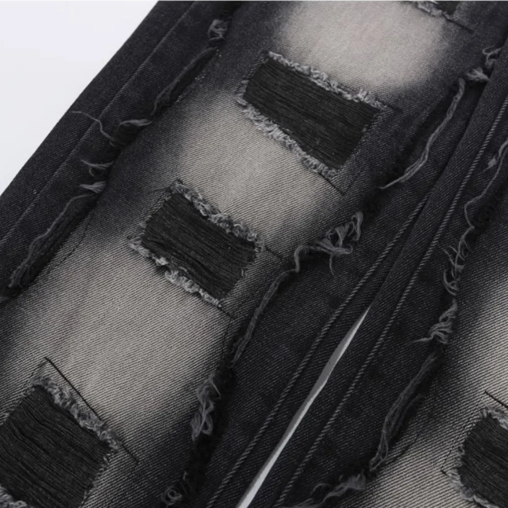 American High Street Gradient hole Jeans