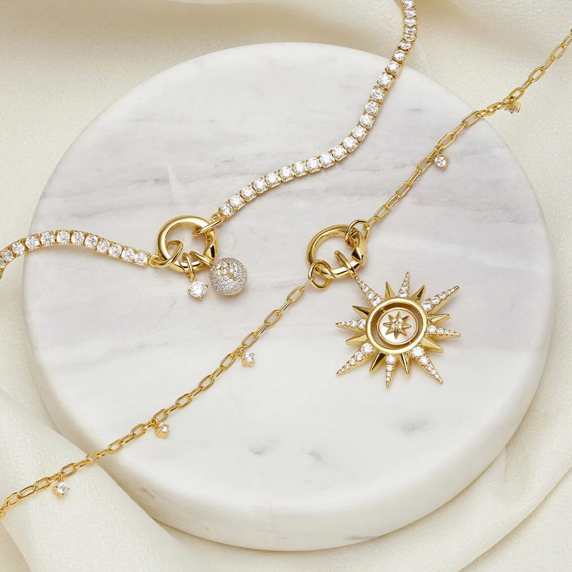 Ania Haie Gold Sparkle Chain Charm Connector Necklace