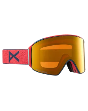 Anon M4 Cylindrical Low Bridge Snow Goggles   Bonus Lens   Mfi® Face Mask - Coral/Perceive Sunny Bronze Lens