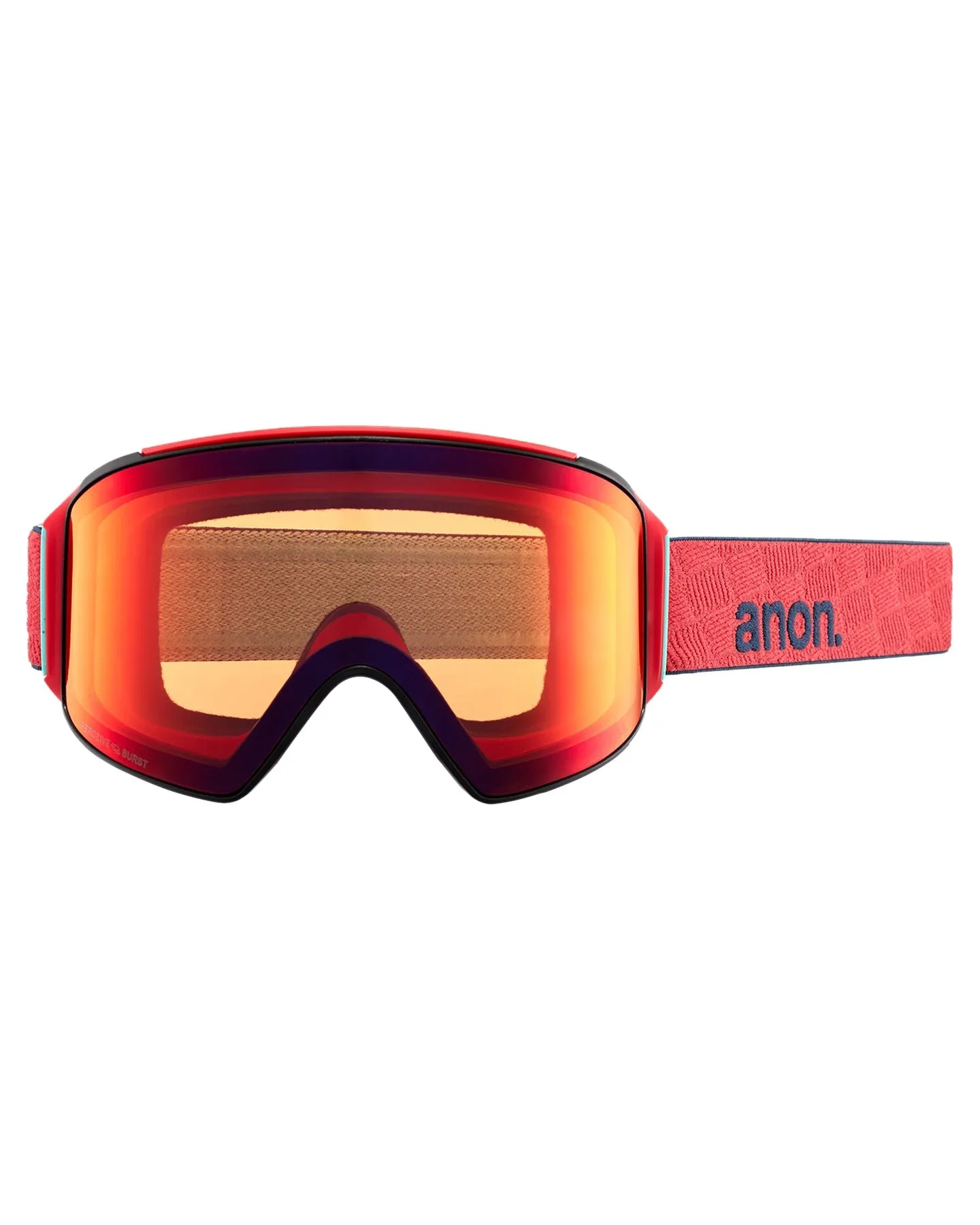 Anon M4 Cylindrical Low Bridge Snow Goggles   Bonus Lens   Mfi® Face Mask - Coral/Perceive Sunny Bronze Lens