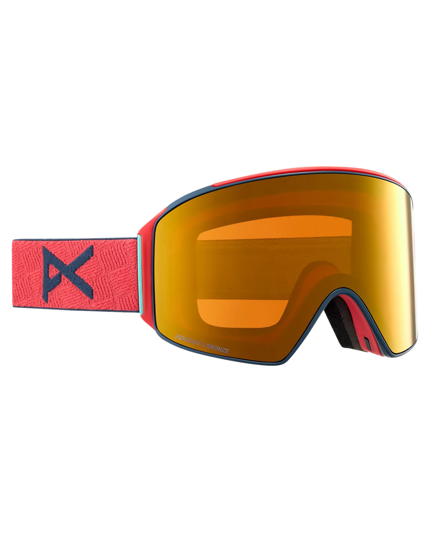 Anon M4 Cylindrical Low Bridge Snow Goggles   Bonus Lens   Mfi® Face Mask - Coral/Perceive Sunny Bronze Lens