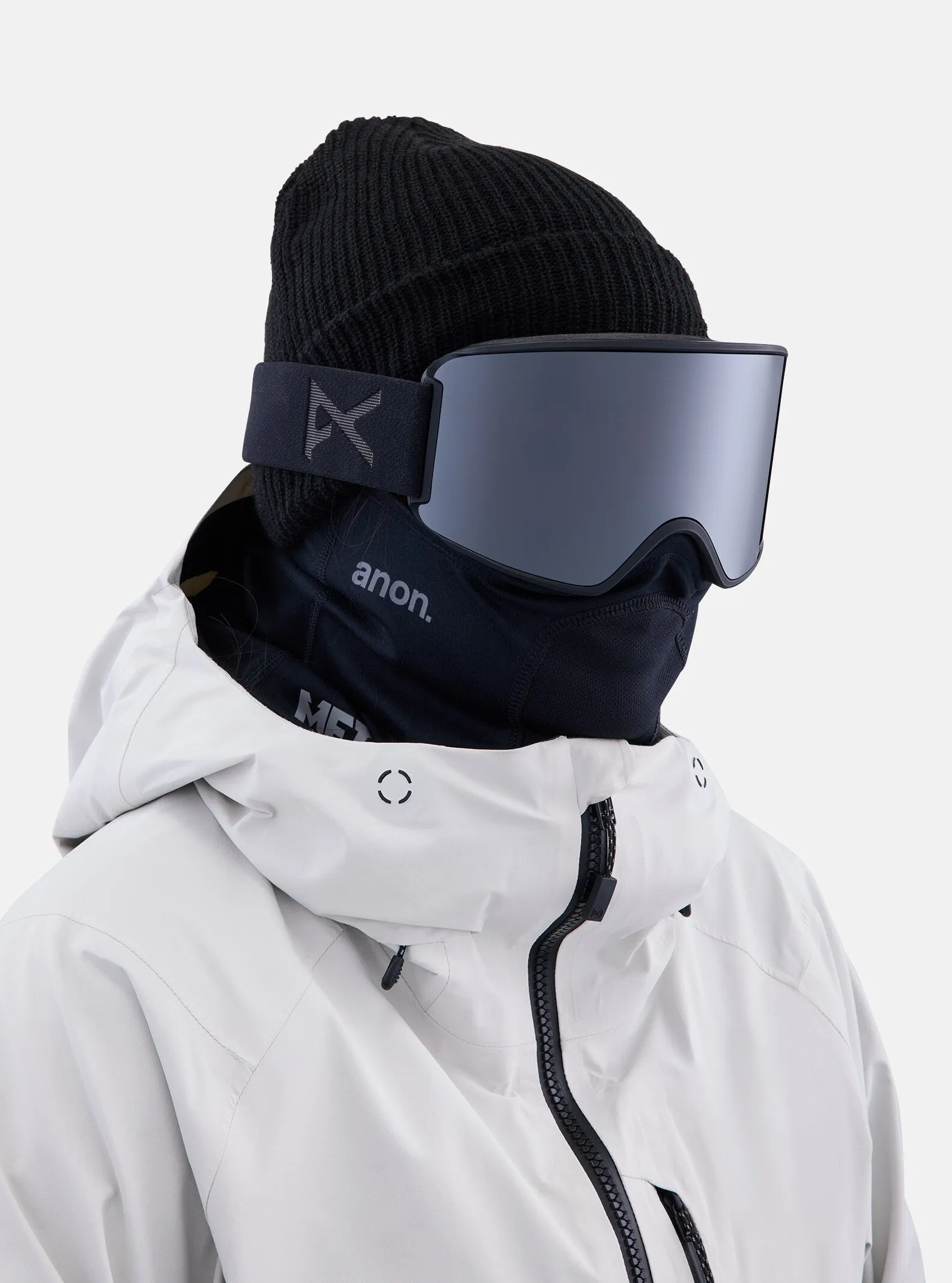 Anon WM3 Goggles & MFI Face Mask & Spare Lens Low Bridge Fit Smoke / Perceive Sunny Onyx Lens