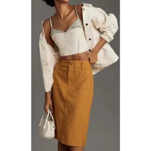Anthropologie Maeve The Collete Skirt Brown Size Large
