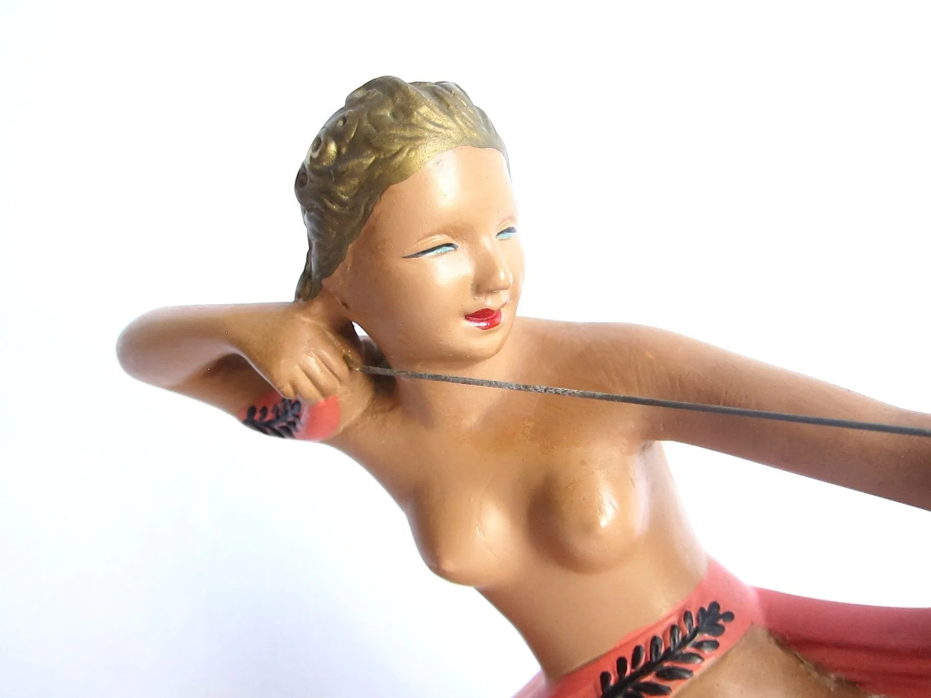 Art Deco Style Chalkware Female Archer Sculpture by Alexander Backer