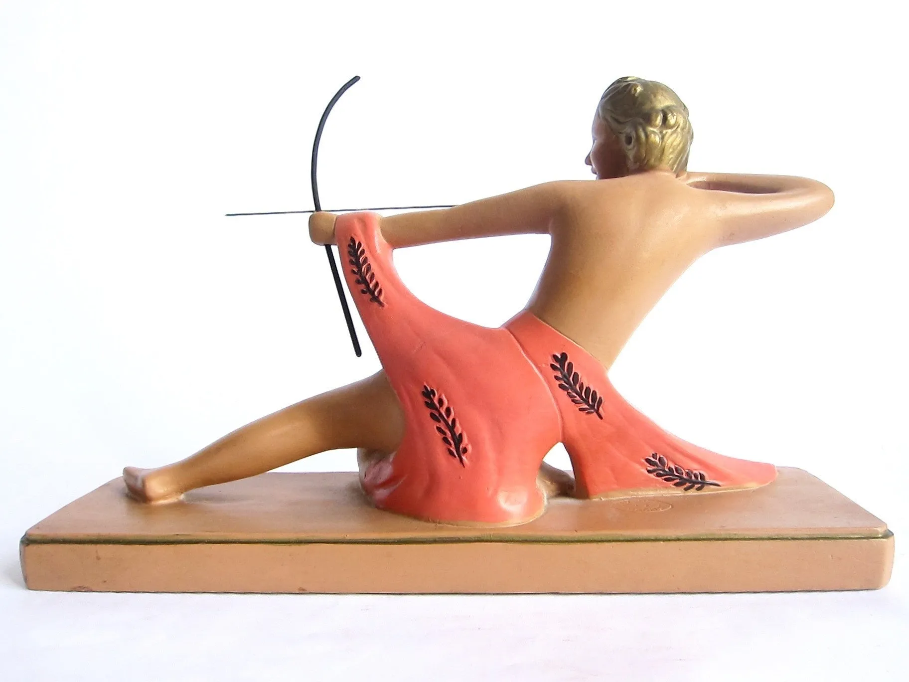 Art Deco Style Chalkware Female Archer Sculpture by Alexander Backer