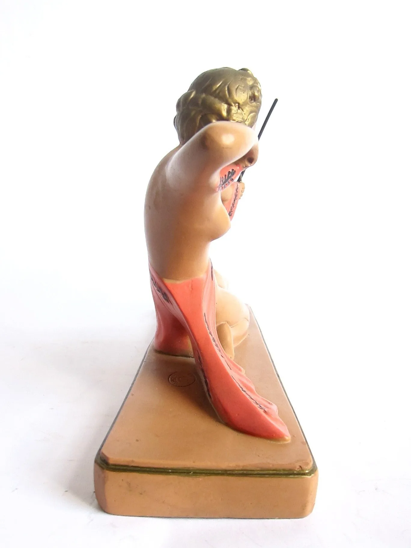 Art Deco Style Chalkware Female Archer Sculpture by Alexander Backer