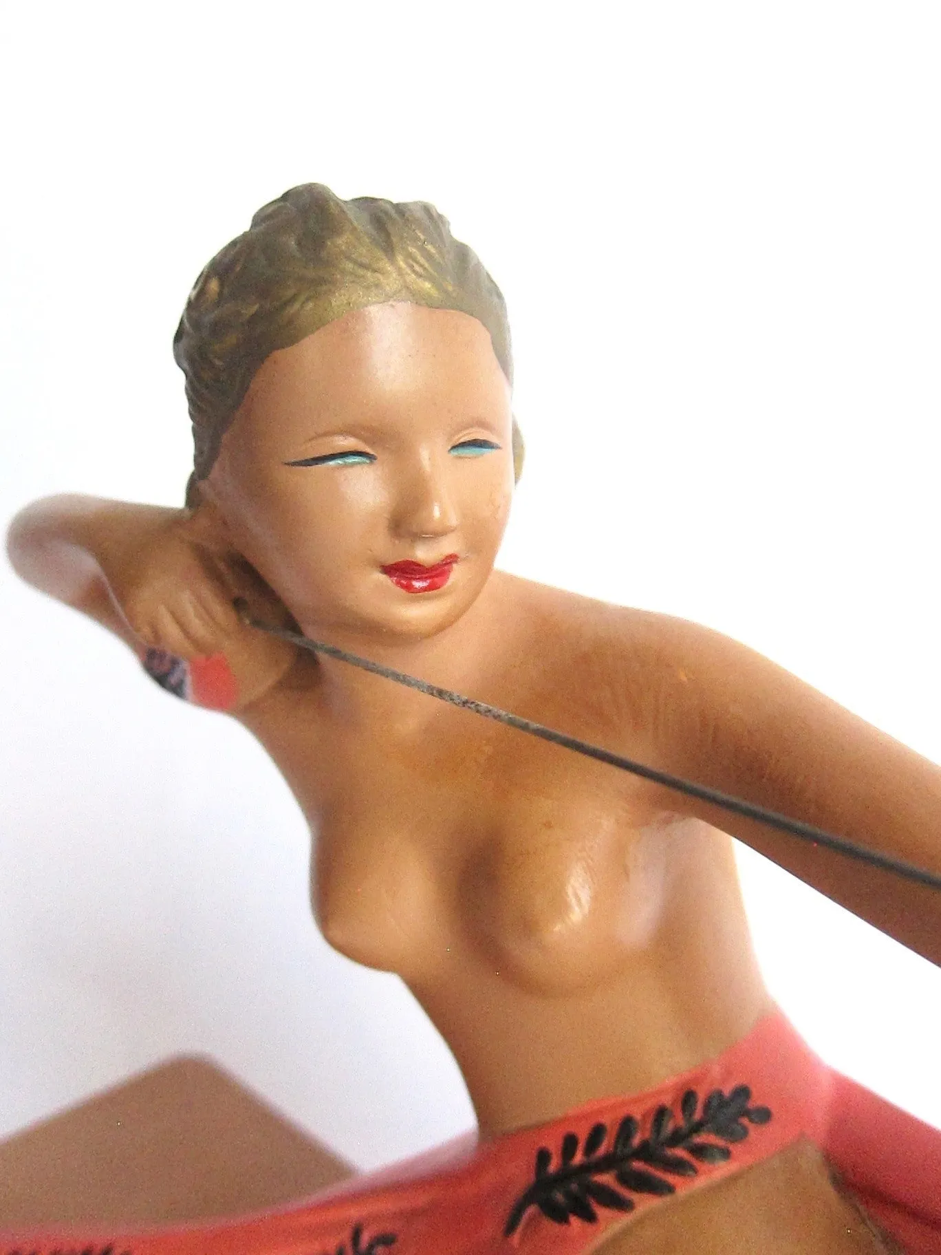Art Deco Style Chalkware Female Archer Sculpture by Alexander Backer