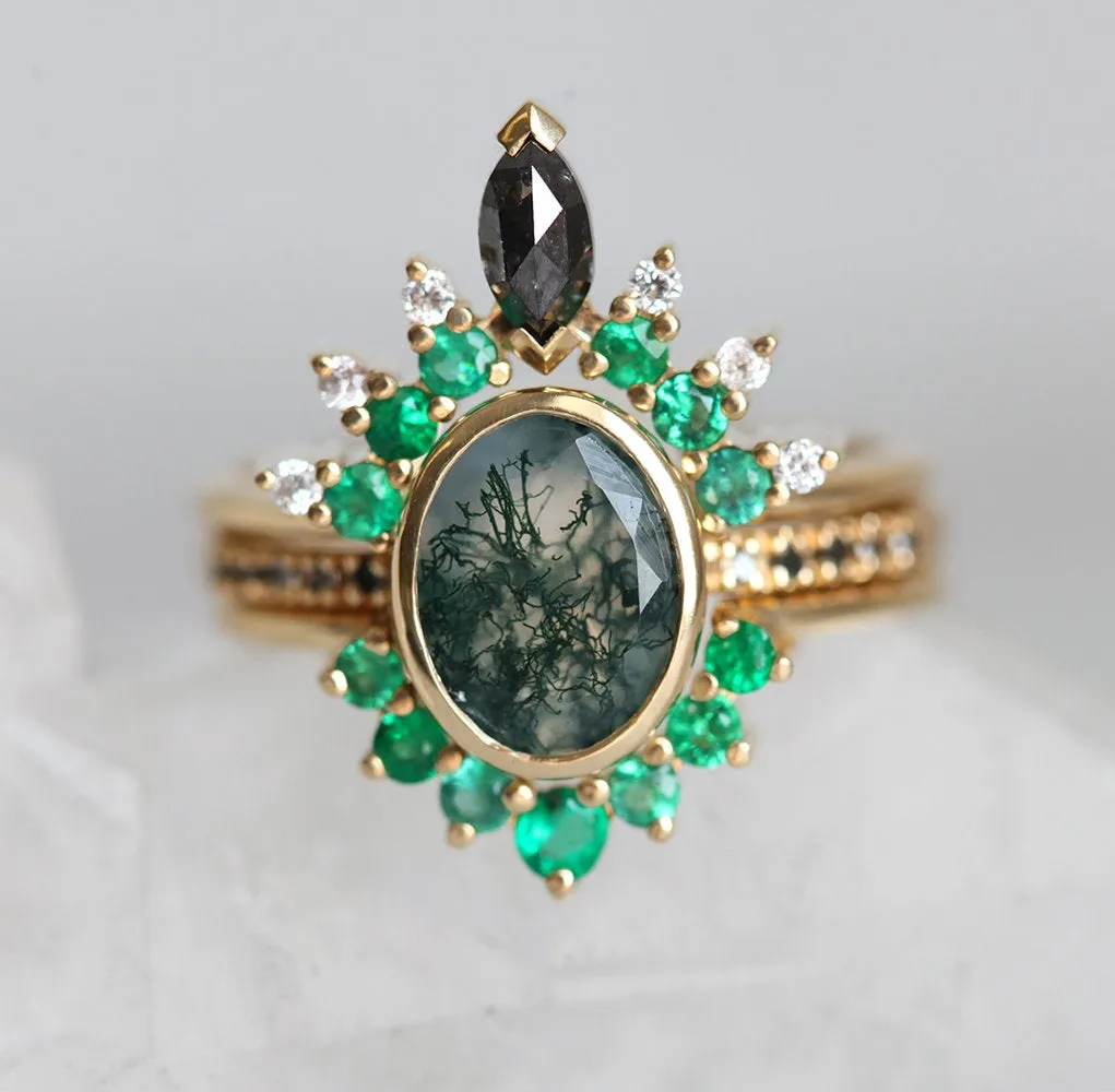 Aspen Oval Moss Agate Ring