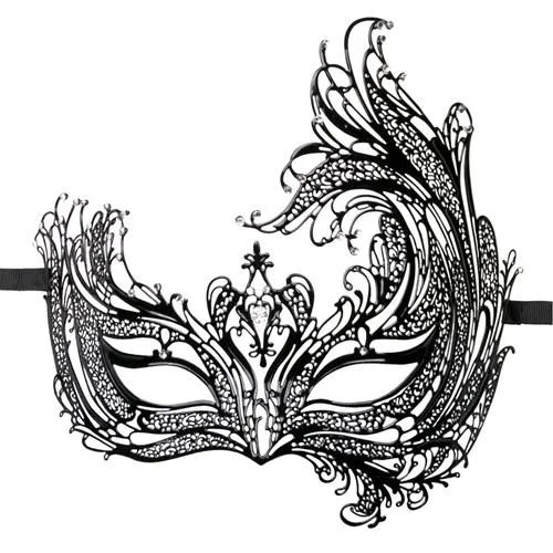 Asymmetrical Venetian Metal Mask ~ Black or Gold