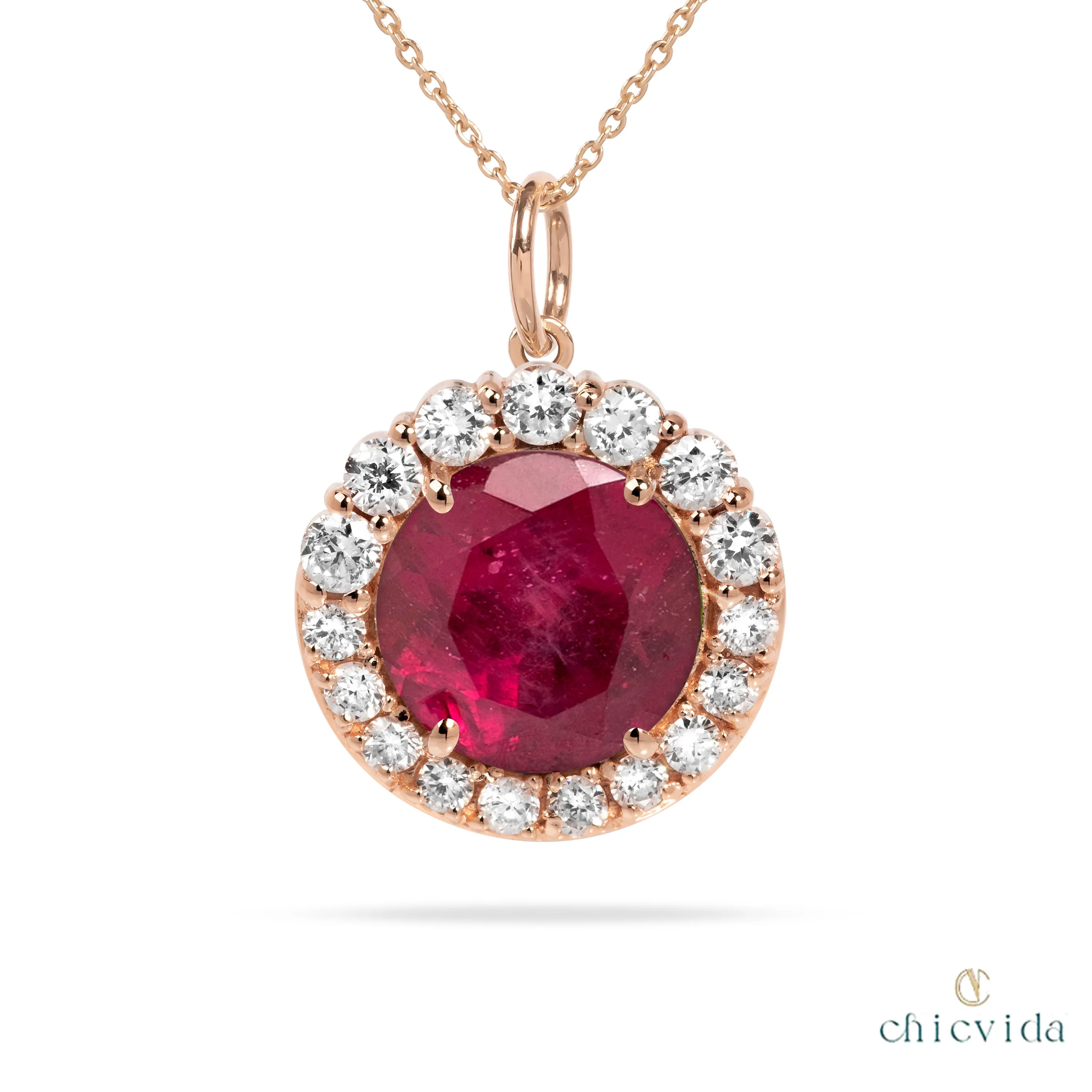Aureola Ruby Pendant