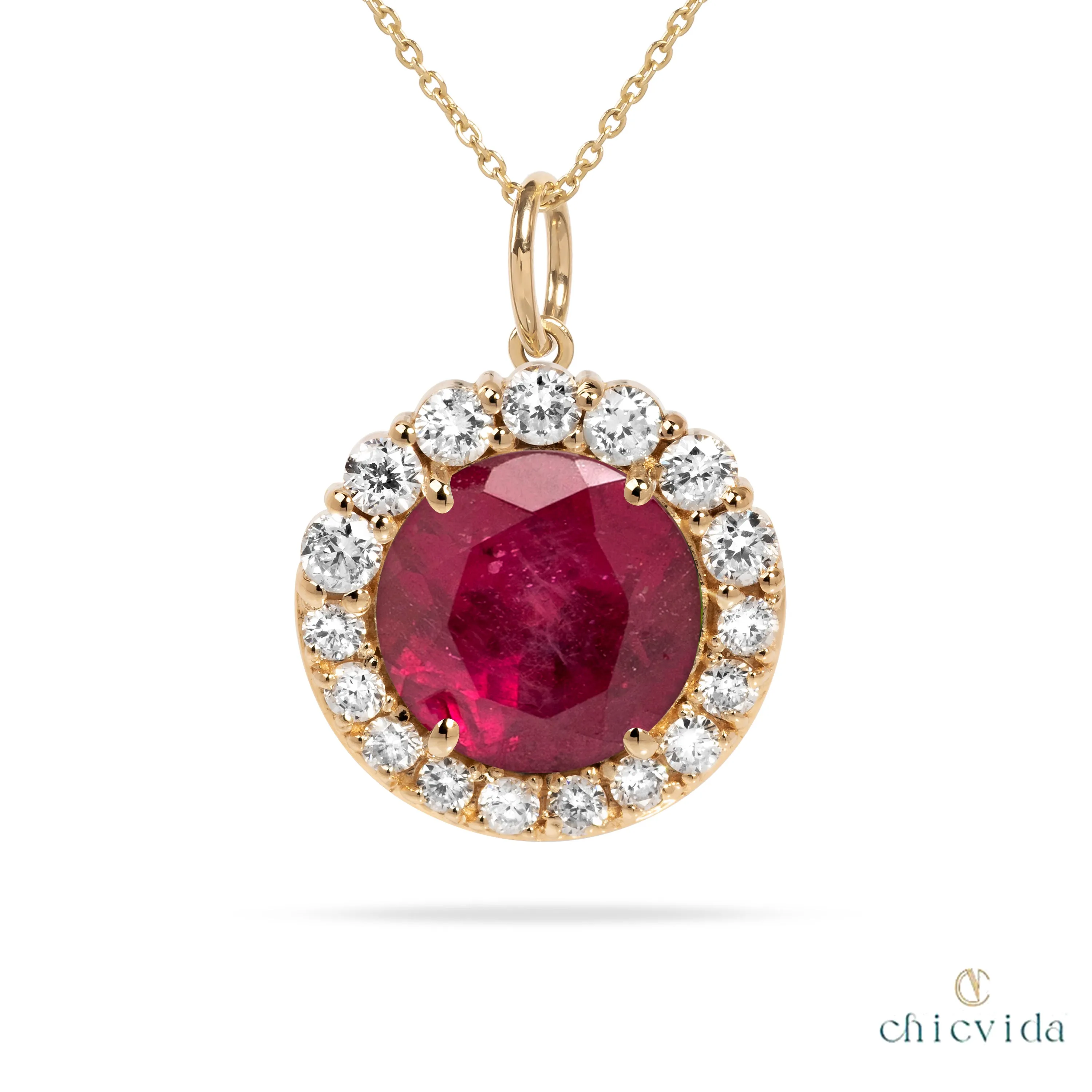 Aureola Ruby Pendant