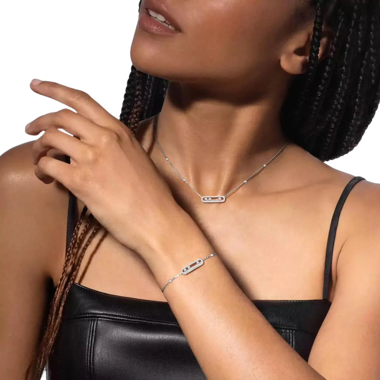 Baby Move 18K White Gold Diamond Pavé Bracelet