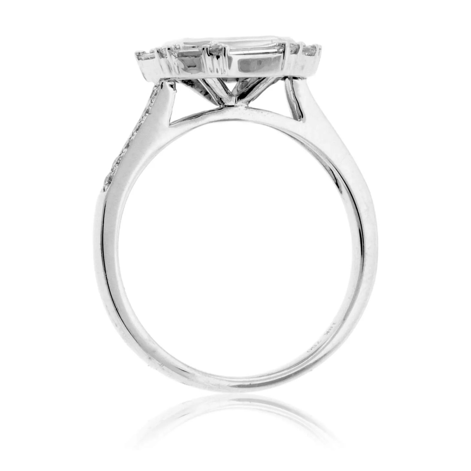 Baguette & Round Diamond Cluster Style Ring