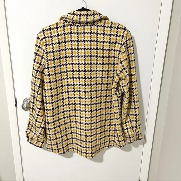 BB Dakota 7 Days A Week Houndstooth Shacket Cream / Yellow / Brown size Large