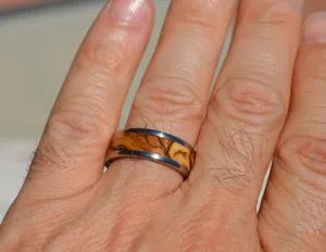 Bethlehem Olive Wood Titanium Wood Ring 8mm Mens or Ladies Wedding Bands Size 4 5 6 7 8 9 10 11 12 13 14 15 16 17 18 19 20 Half Sizes