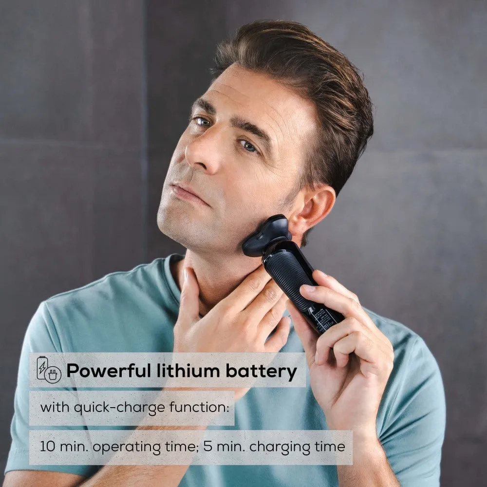 Beurer Germany MN8X Electric Shaver: Rotary Shaver with 360° Flexible Head, Wet & Dry Shaving, Rechargeable