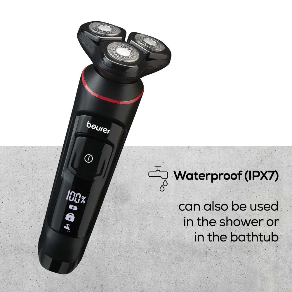 Beurer Germany MN8X Electric Shaver: Rotary Shaver with 360° Flexible Head, Wet & Dry Shaving, Rechargeable