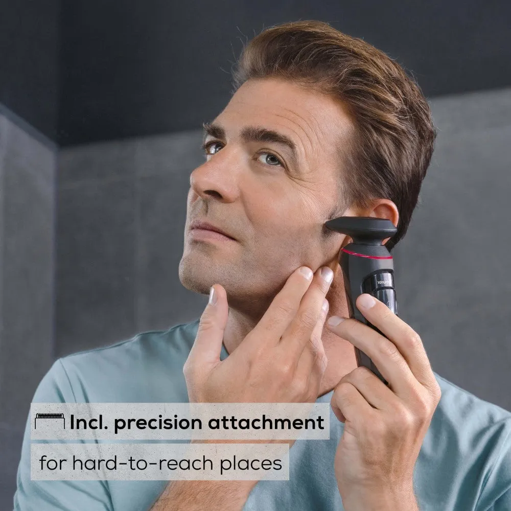 Beurer Germany MN8X Electric Shaver: Rotary Shaver with 360° Flexible Head, Wet & Dry Shaving, Rechargeable