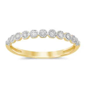 Bezel Stackable Ring with 0.15ct of Diamonds in 9ct Yellow Gold