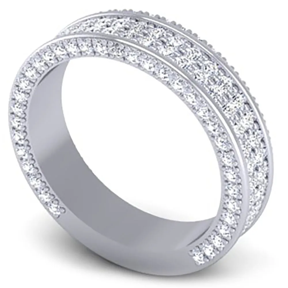 BGLG Cobble Hill Round Cut Lab-Grown Pave Set Diamond Wedding Band