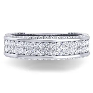 BGLG Cobble Hill Round Cut Lab-Grown Pave Set Diamond Wedding Band