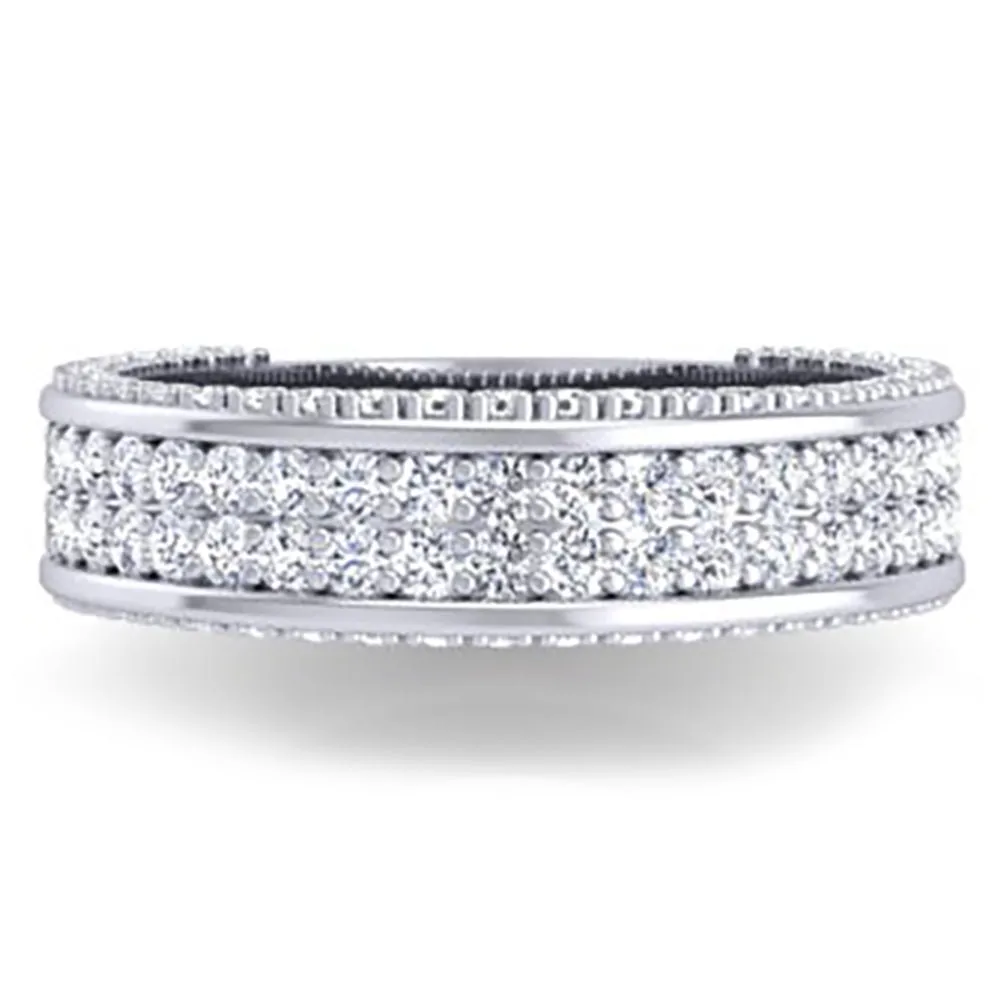 BGLG Cobble Hill Round Cut Lab-Grown Pave Set Diamond Wedding Band