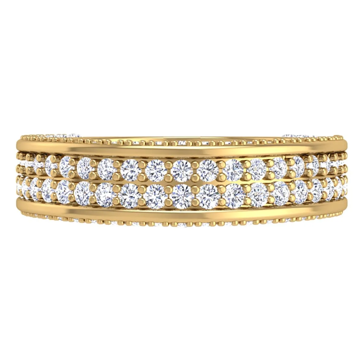 BGLG Cobble Hill Round Cut Lab-Grown Pave Set Diamond Wedding Band