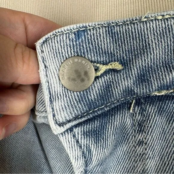 BLANQI Denim Jeans Postpartum Support Straight Crop Pregnancy Sunfade Wash 12