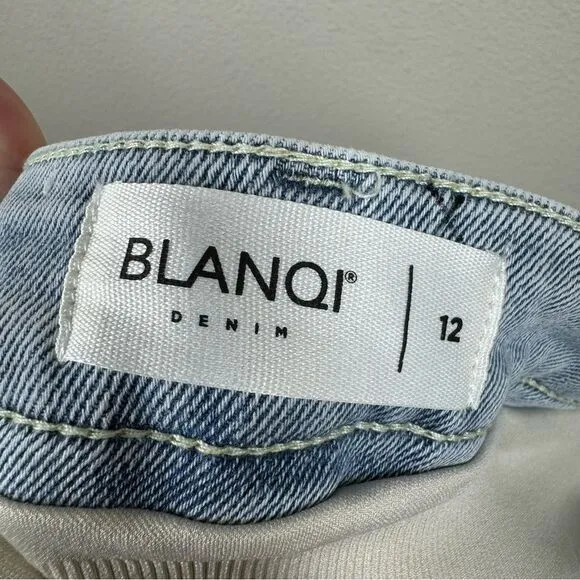 BLANQI Denim Jeans Postpartum Support Straight Crop Pregnancy Sunfade Wash 12